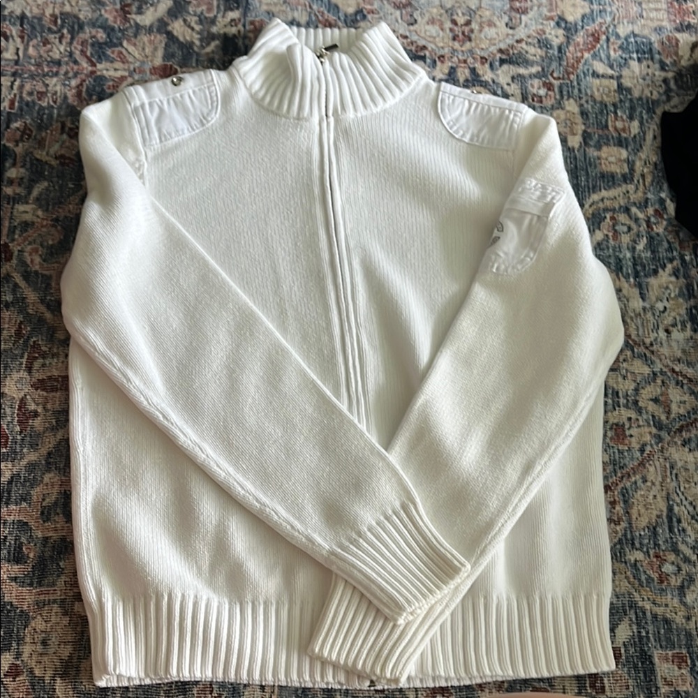 Ralph Lauren White Ribbed Sweater